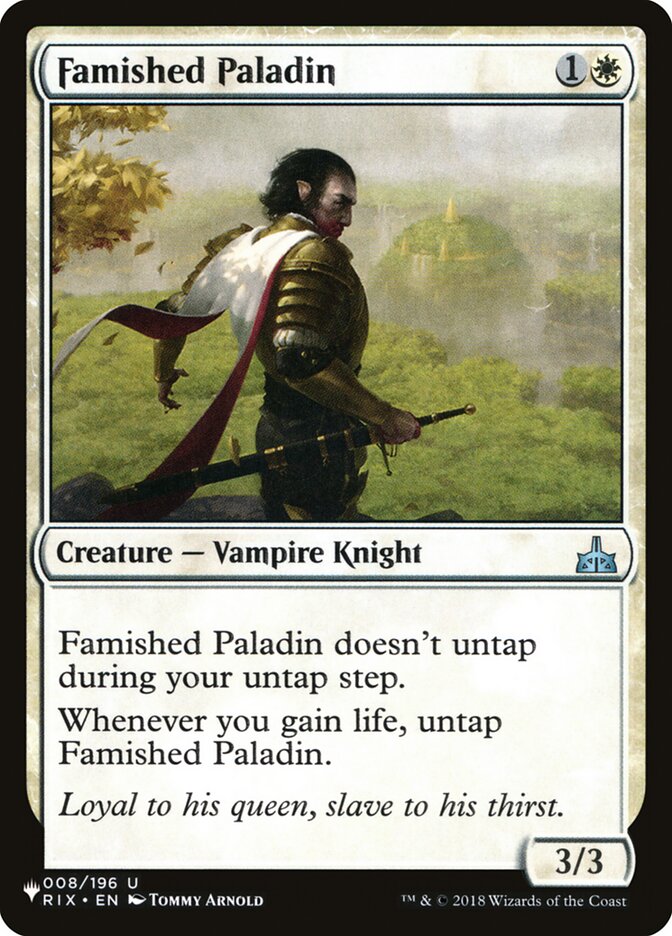 Famished Paladin card front