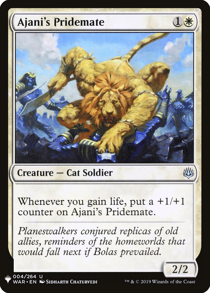 Ajani's Pridemate card front
