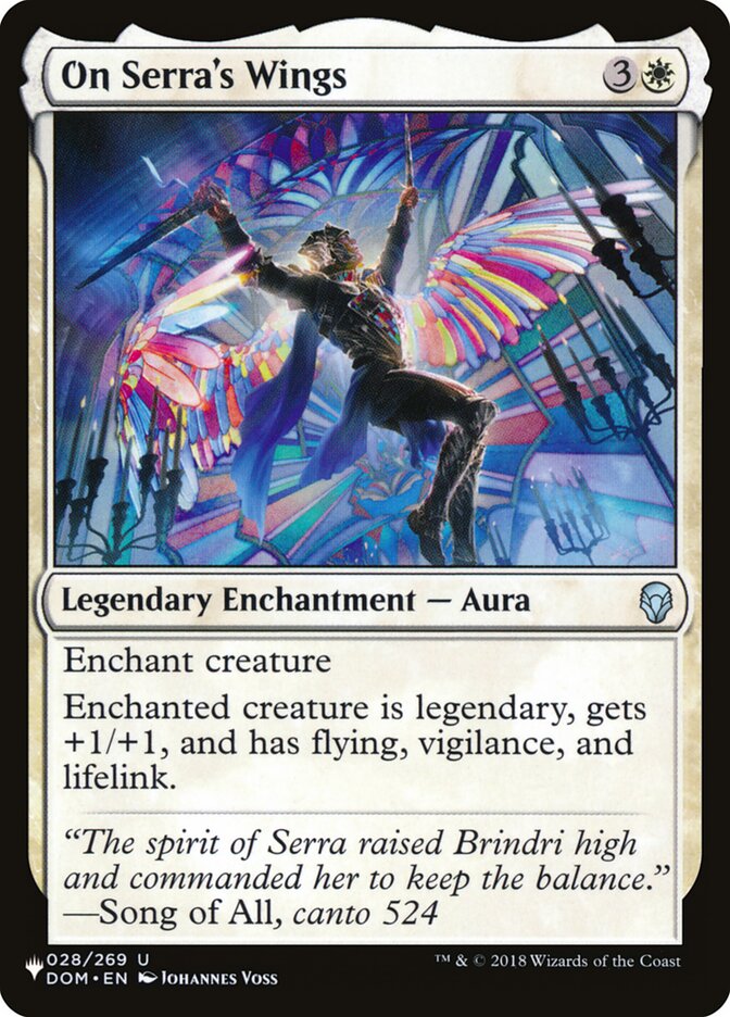 On Serra's Wings card front