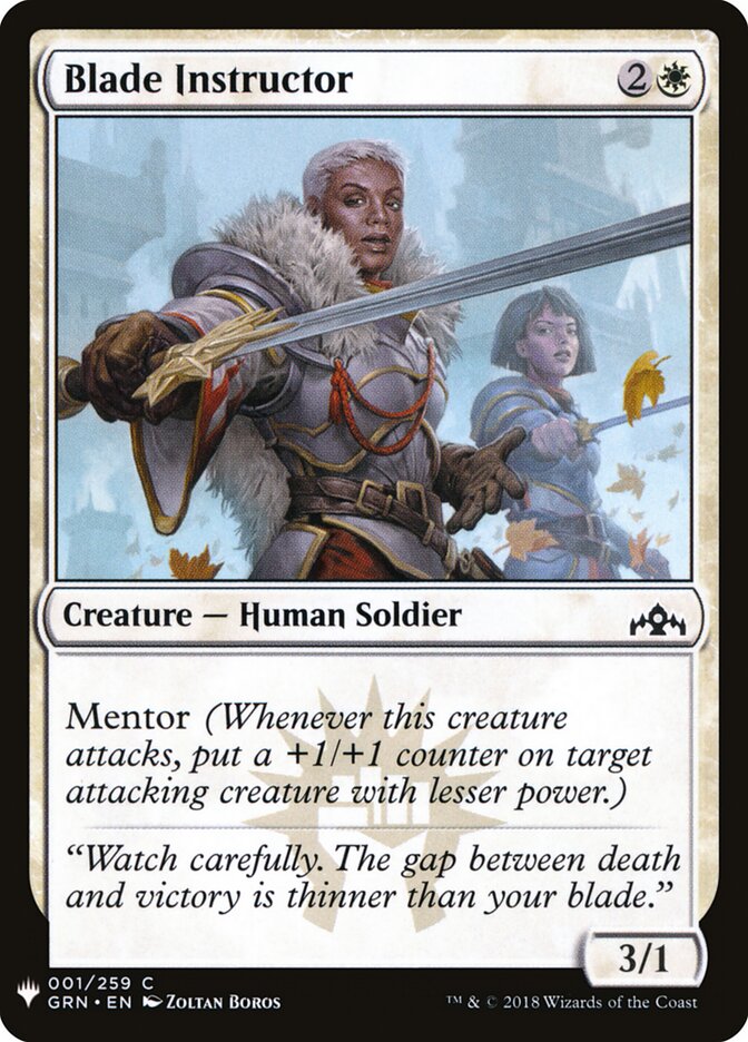 Blade Instructor card front