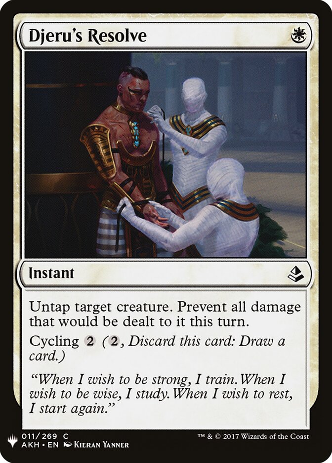 Djeru's Resolve card front