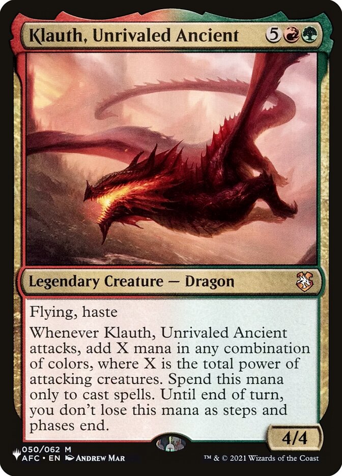 Klauth, Unrivaled Ancient card front
