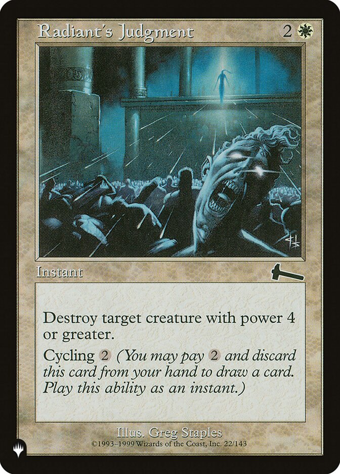 Radiant's Judgment card front