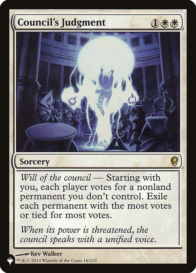Council's Judgment card front