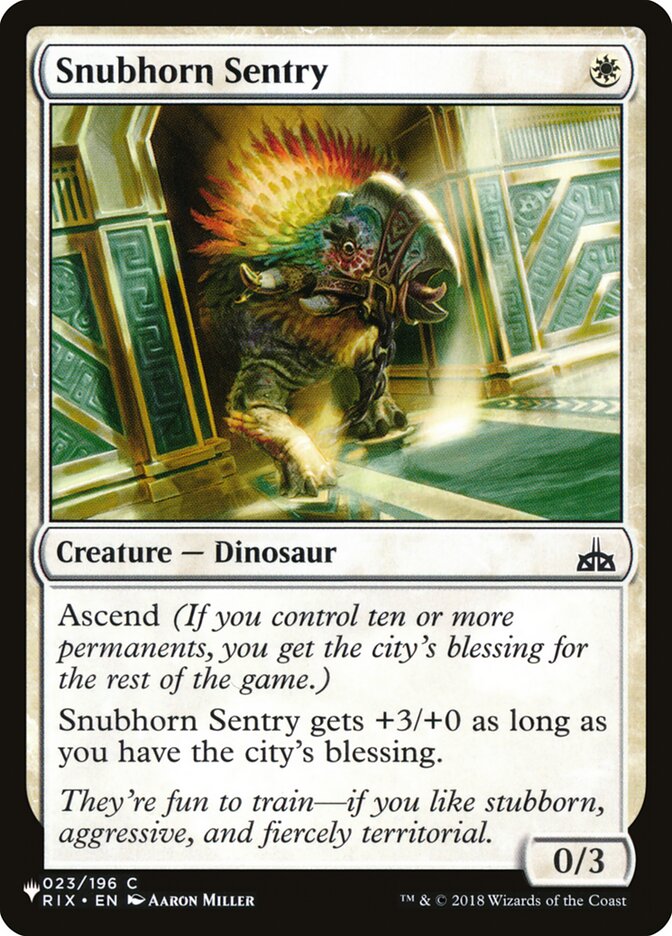 Snubhorn Sentry card front