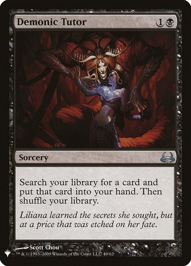 Demonic Tutor card front
