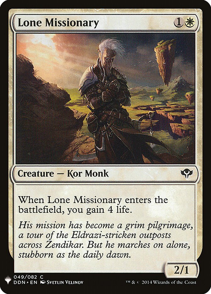 Lone Missionary card front