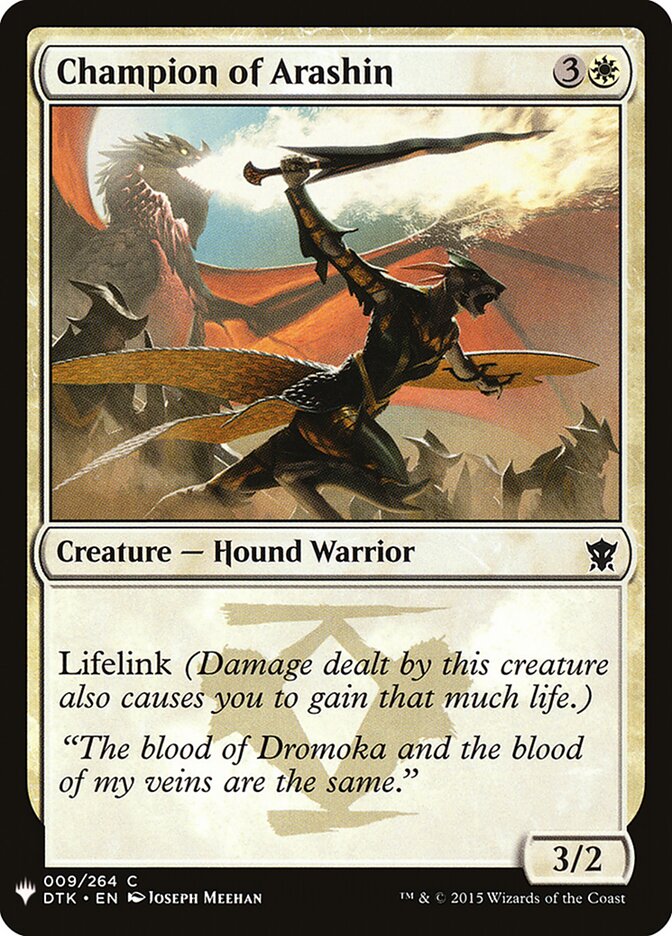 Champion of Arashin card front