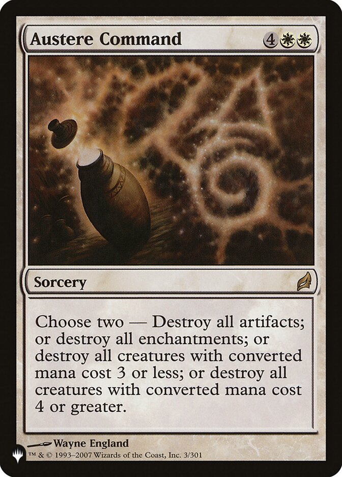Austere Command card front