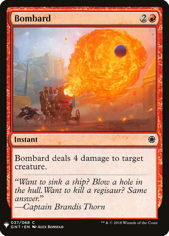 Bombard card front