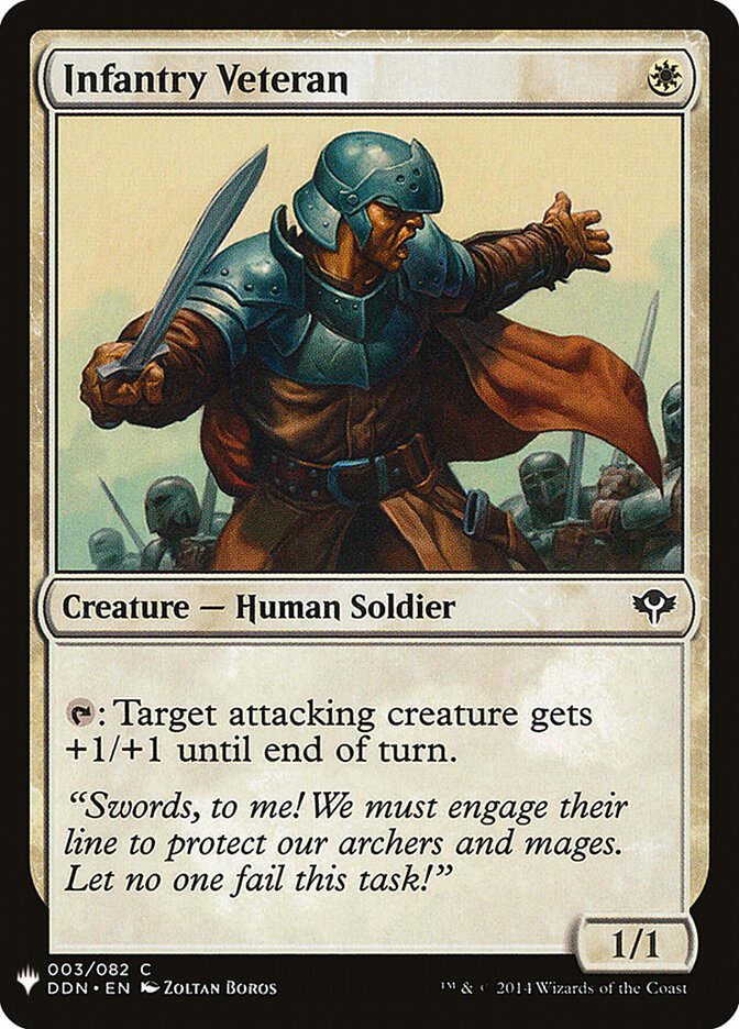 Infantry Veteran card front