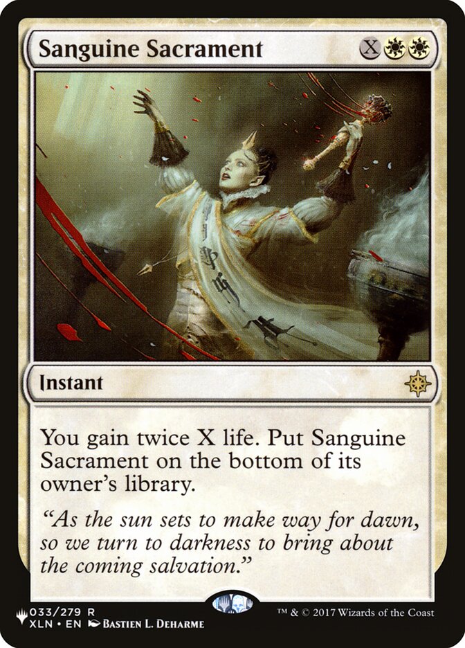 Sanguine Sacrament card front