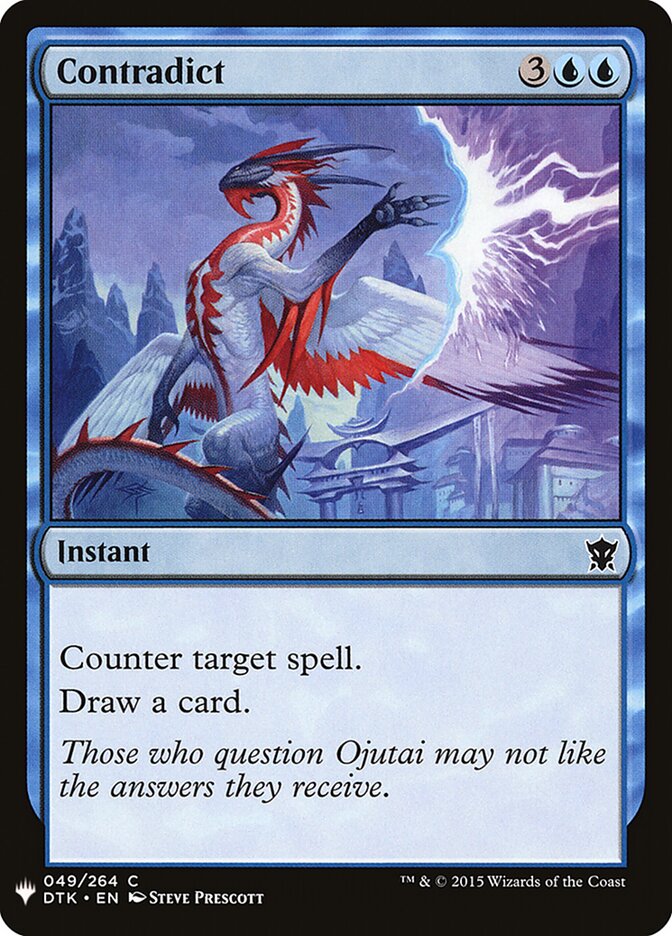 Contradict card front
