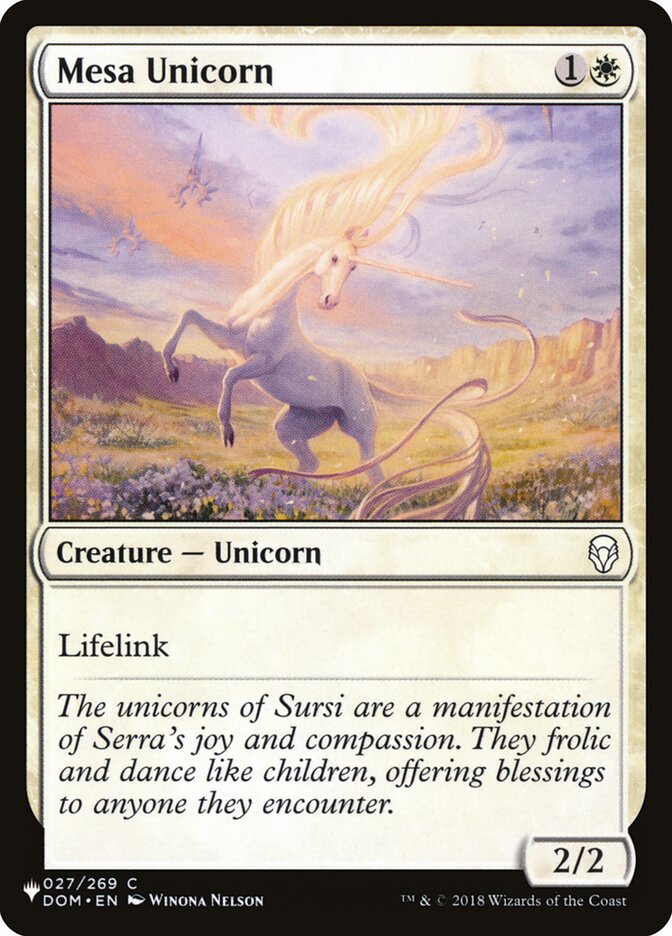 Mesa Unicorn card front