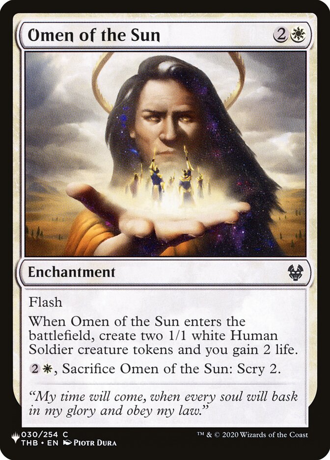 Omen of the Sun card front
