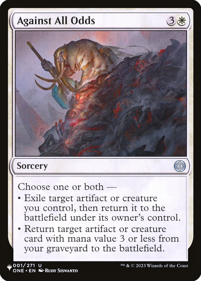 Against All Odds card front