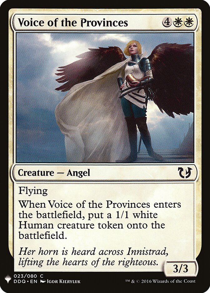 Voice of the Provinces card front