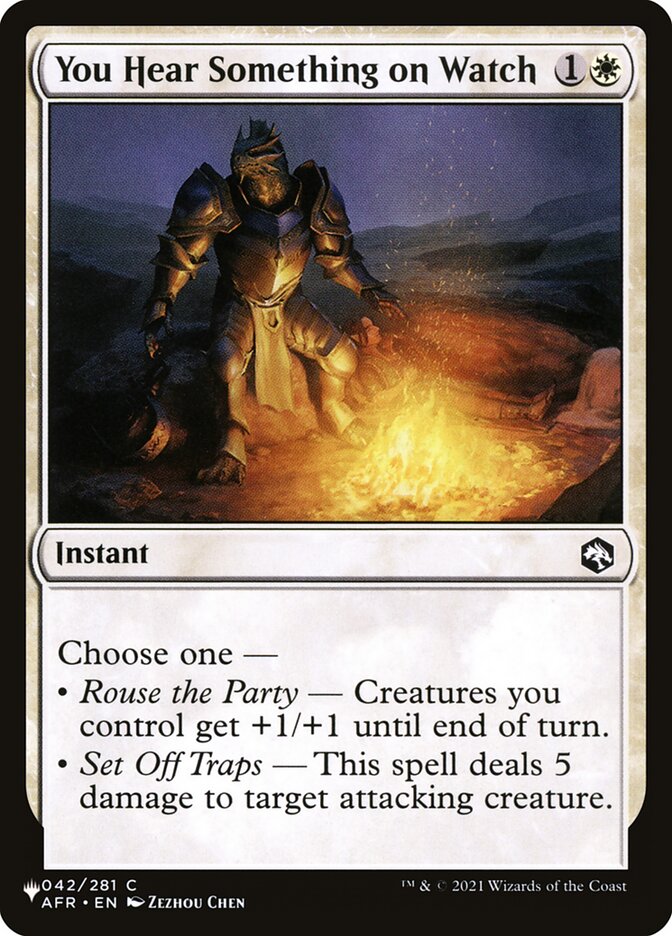 You Hear Something on Watch card front