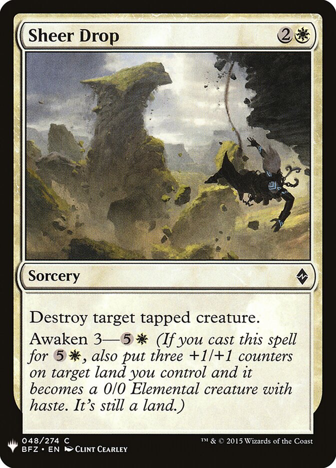 Sheer Drop card front
