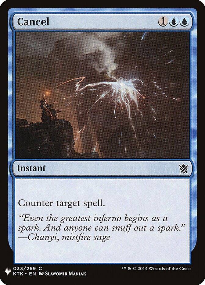 Cancel card front
