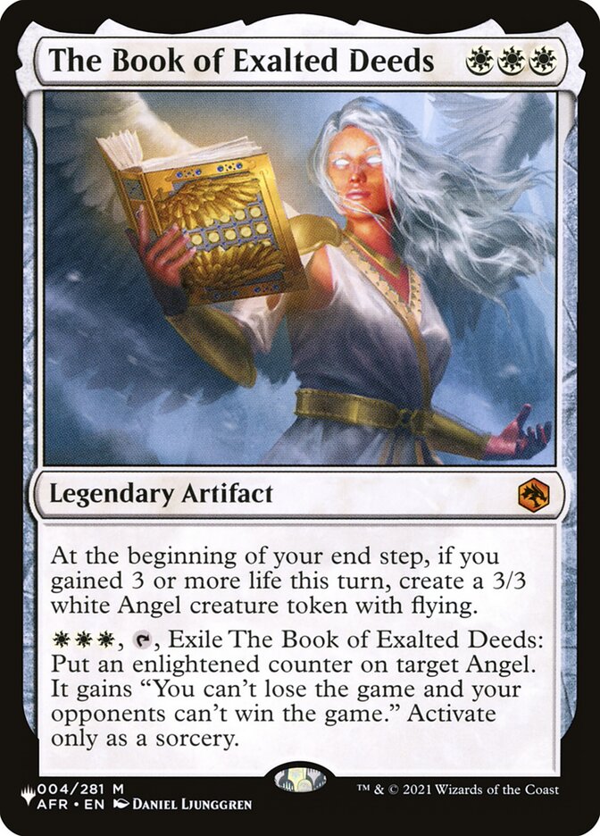 The Book of Exalted Deeds card front
