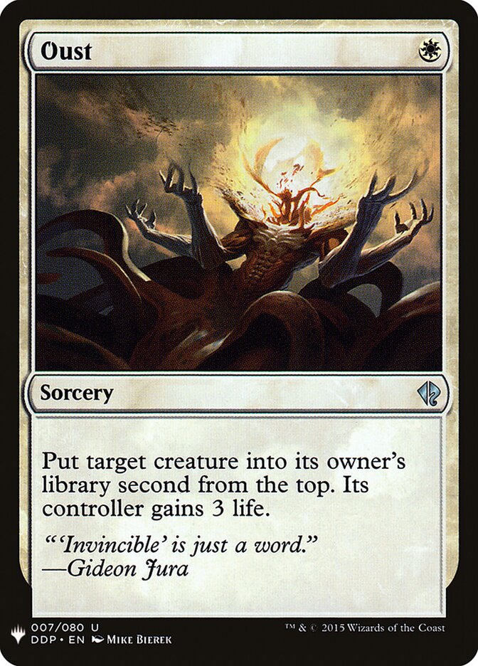 Oust card front