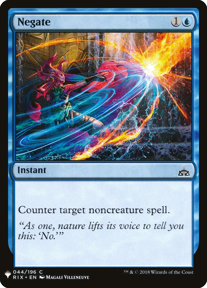 Negate card front