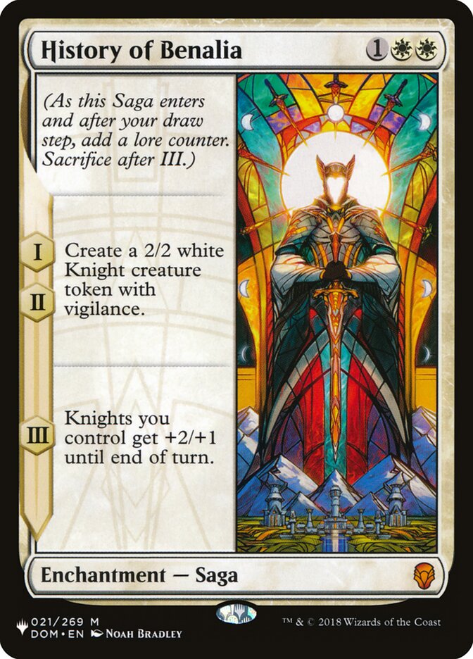 History of Benalia card front