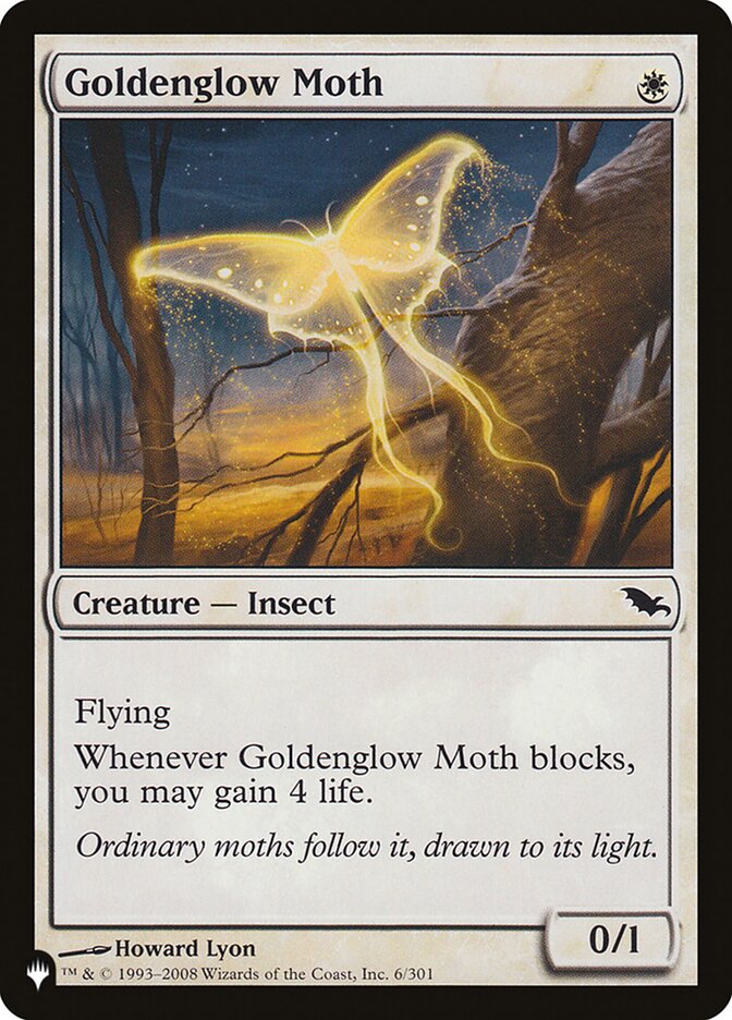 Goldenglow Moth card front