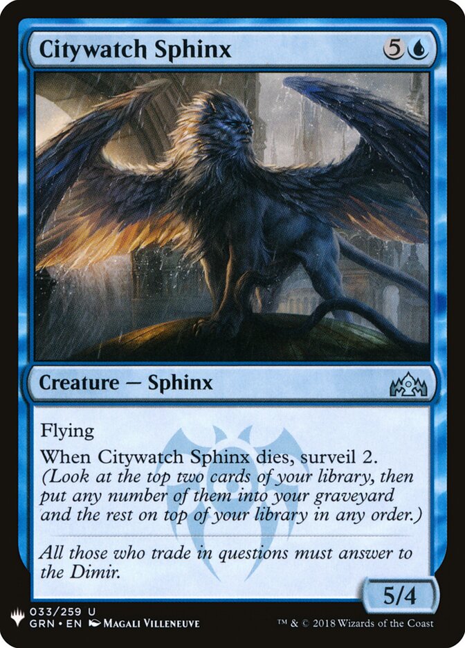 Citywatch Sphinx card front
