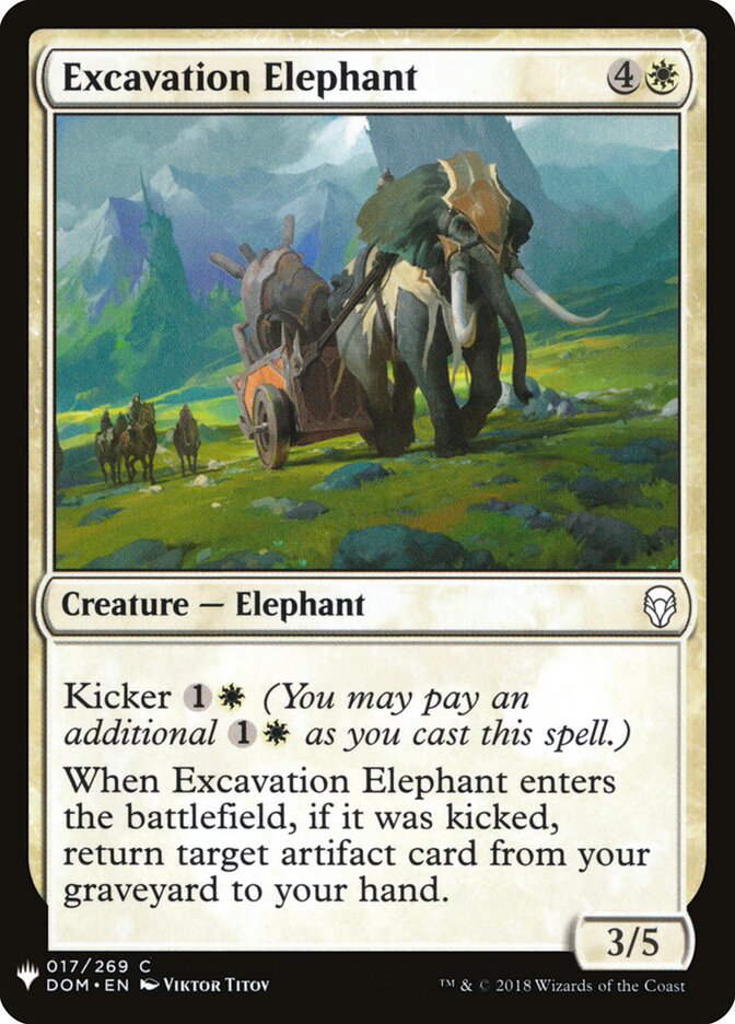 Excavation Elephant card front