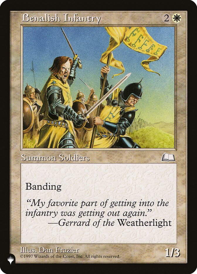 Benalish Infantry card front