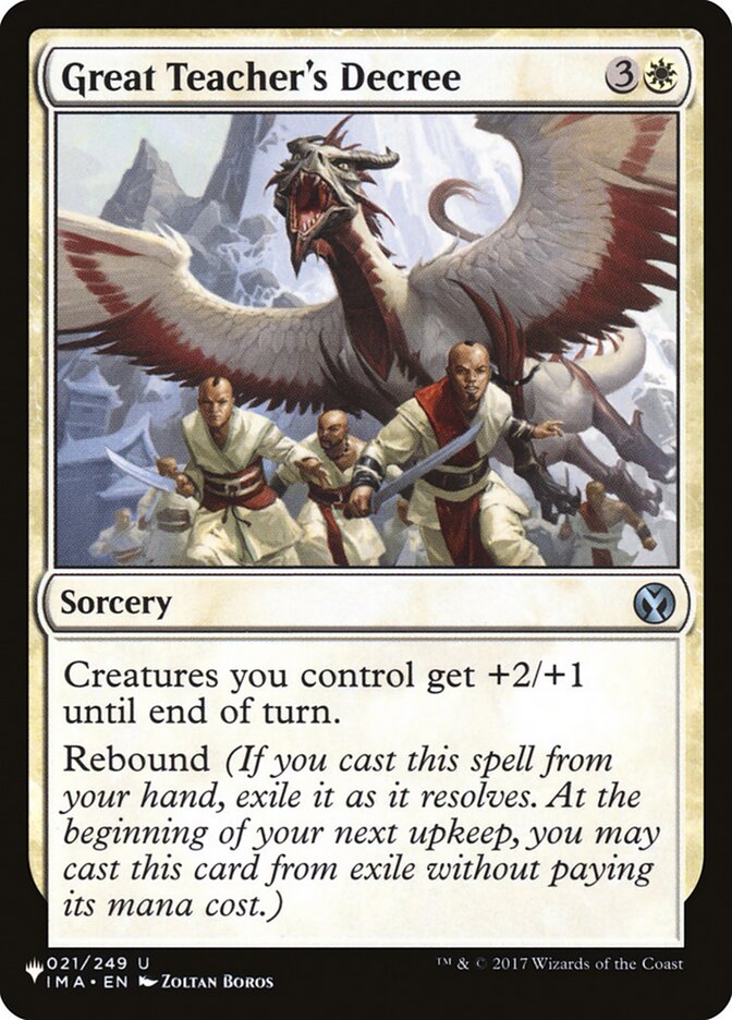Great Teacher's Decree card front