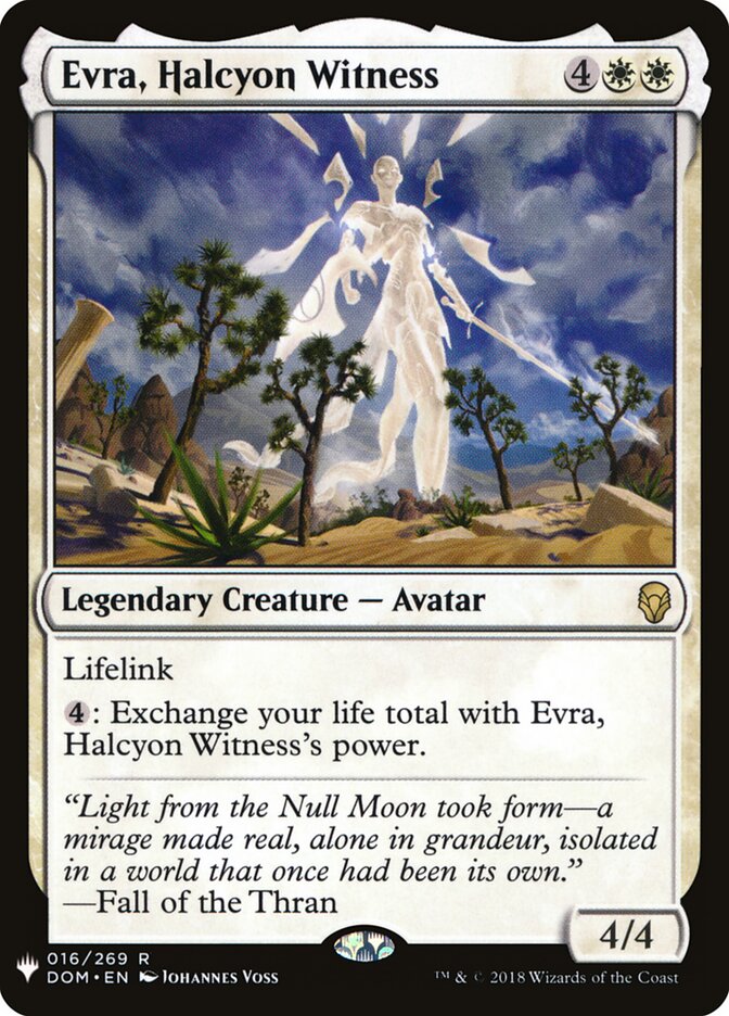 Evra, Halcyon Witness card front