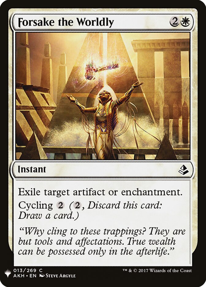 Forsake the Worldly card front
