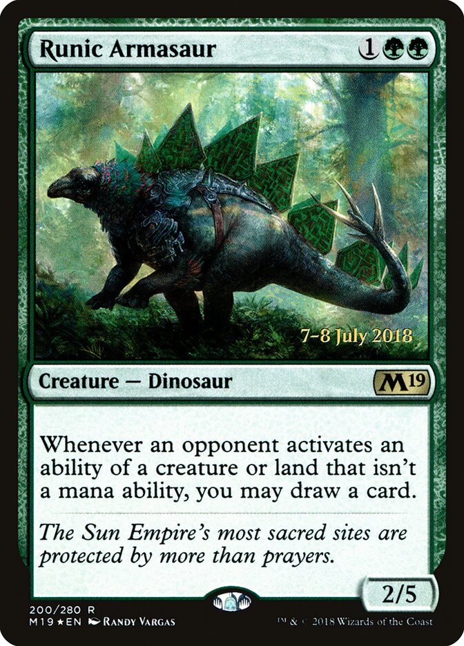 Runic Armasaur card front