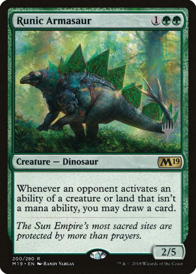 Runic Armasaur card front