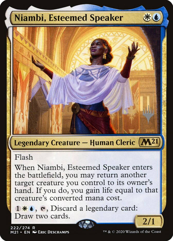 Niambi, Esteemed Speaker card front