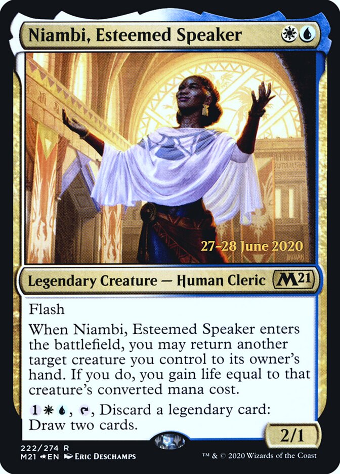 Niambi, Esteemed Speaker card front