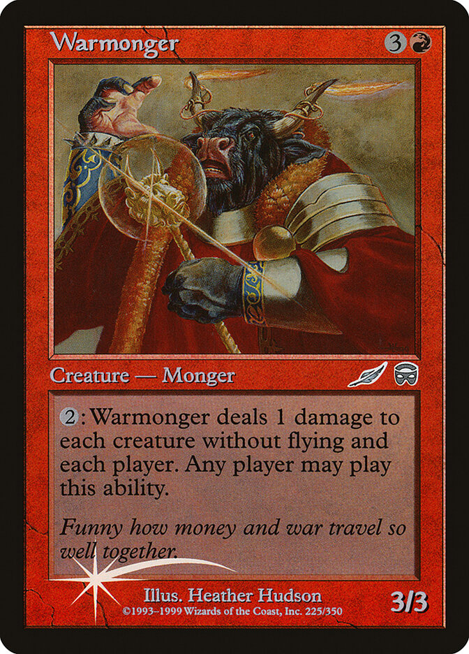 Warmonger card front