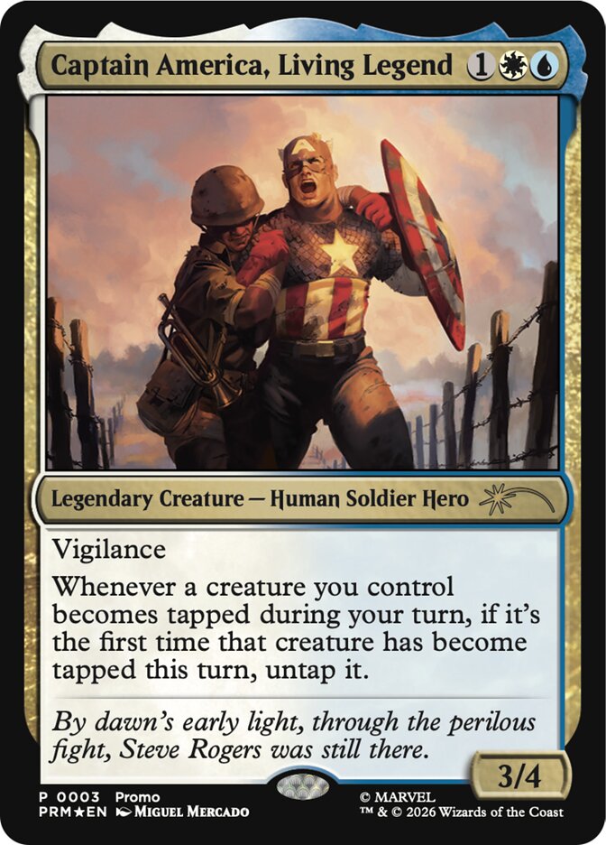 Captain America, Living Legend card front