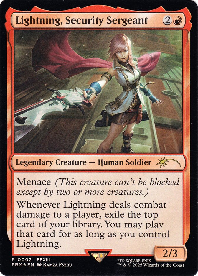 Lightning, Security Sergeant card front