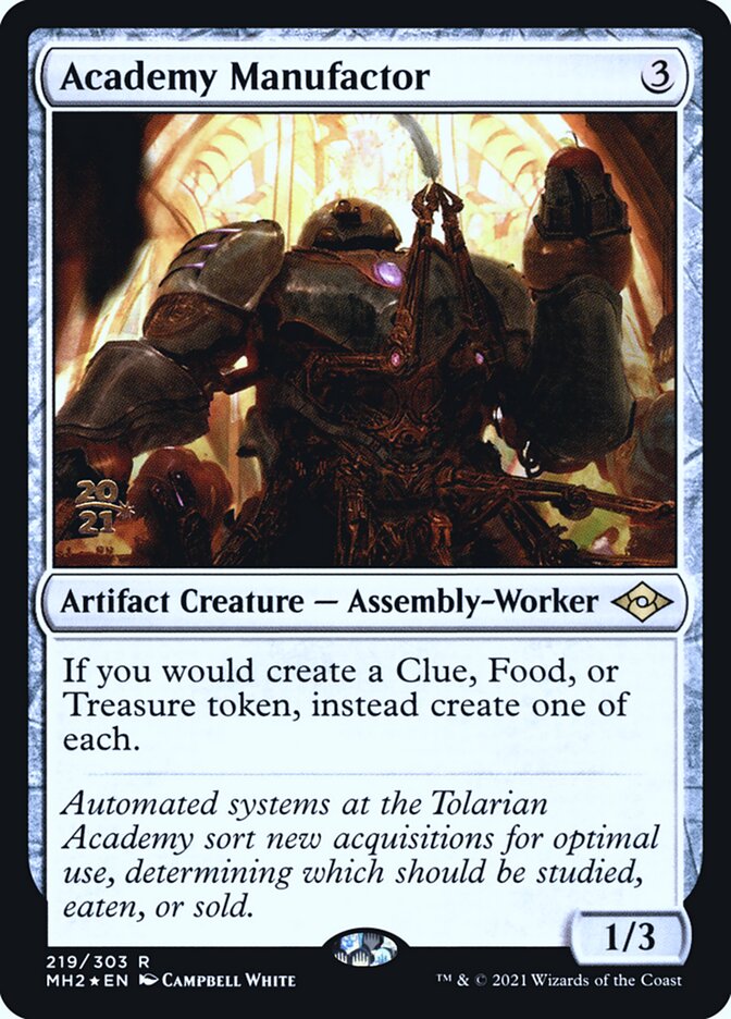 Academy Manufactor card front
