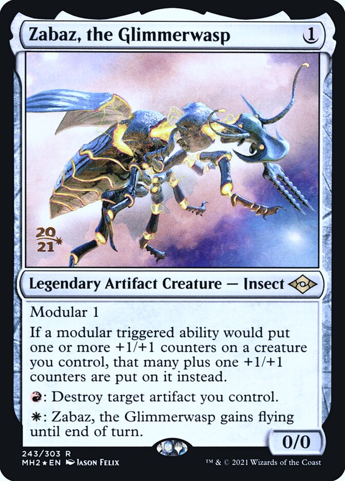 Zabaz, the Glimmerwasp card front