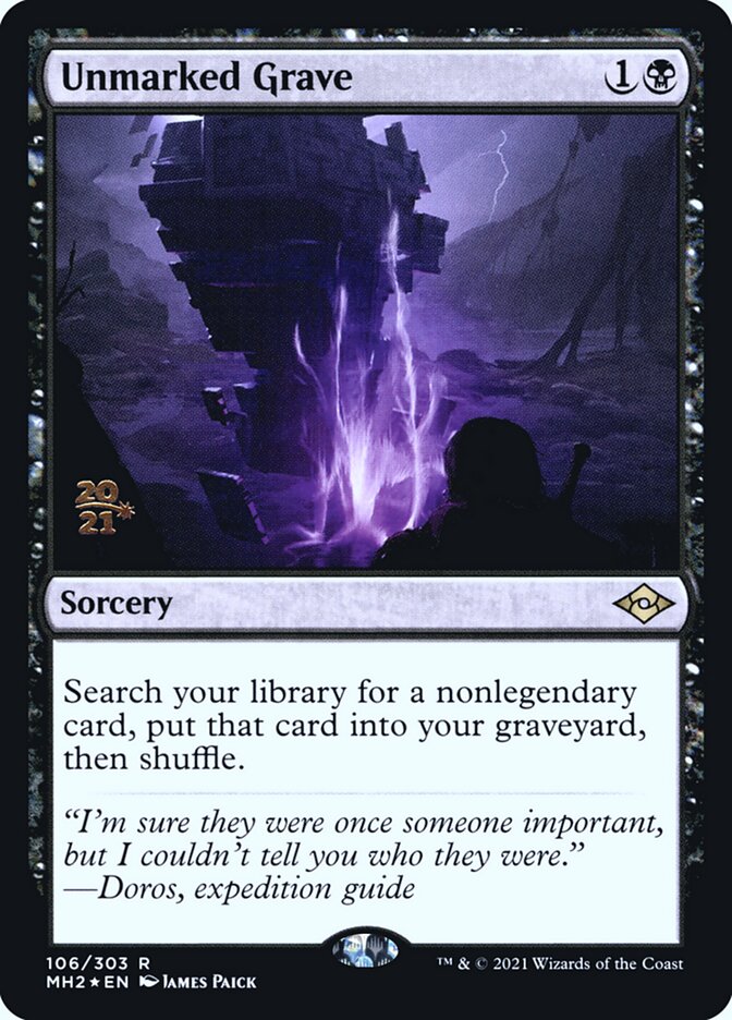 Unmarked Grave card front