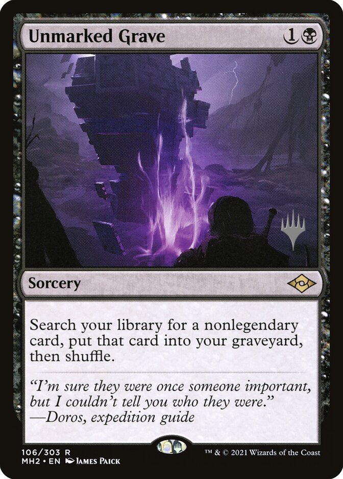 Unmarked Grave card front