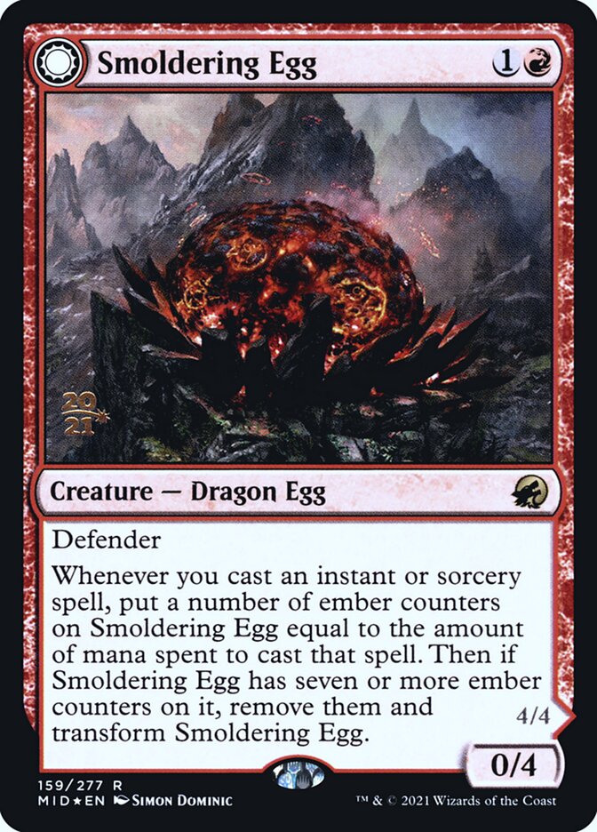 Smoldering Egg card front