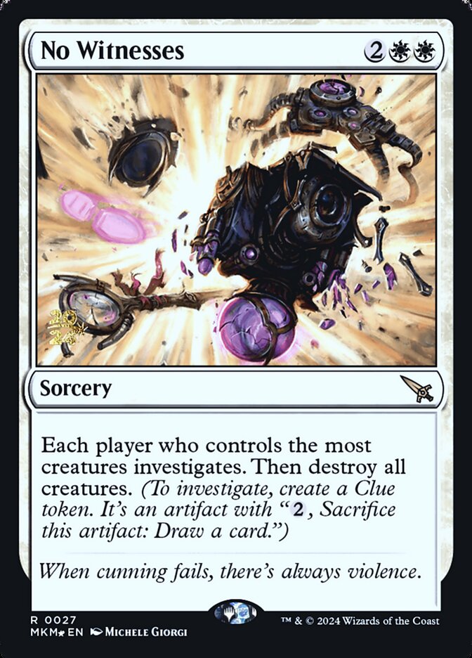No Witnesses card front