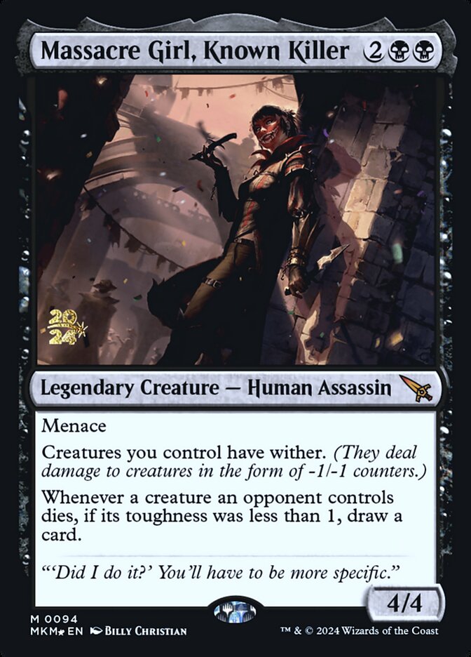 Massacre Girl, Known Killer card front