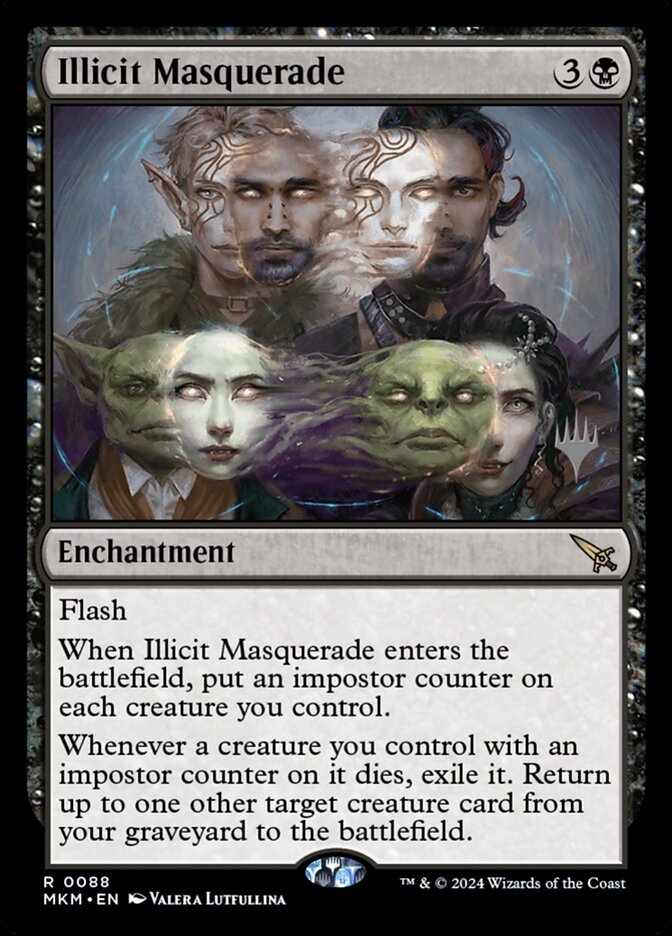 Illicit Masquerade card front